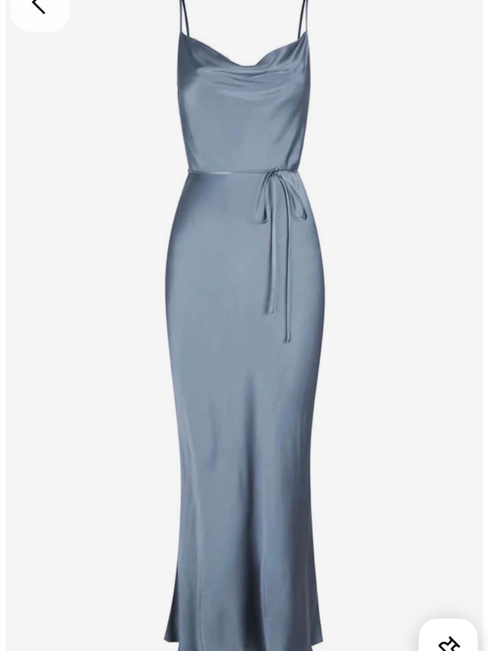Shona Joy La Lune Bias Satin Cowl Neck Midi Dress -Blue Smoke size 10